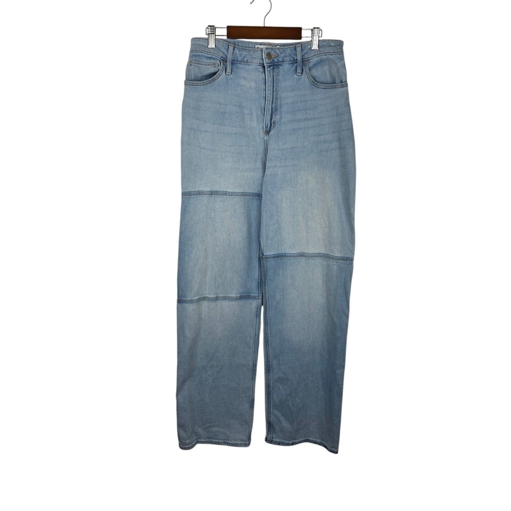 Hollister Dad Jeans Womens 9Short Blue Patchwork Curvy Ultra High Rise Dad Jeans